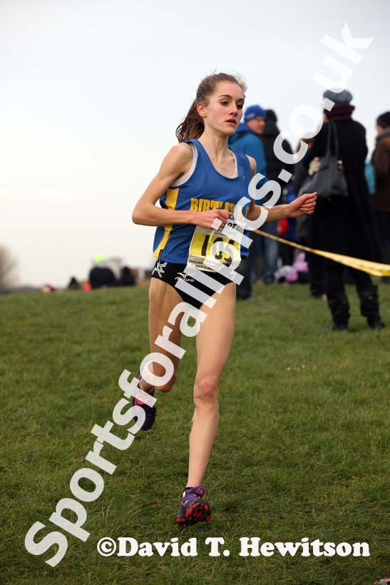 Lydia Turner (Birtley) on her way to winning the under-17 womens North Eastern Cross Country, Champs., Temple Park, South Shields. Photo: David T. Hewitson/Sports for All Pics